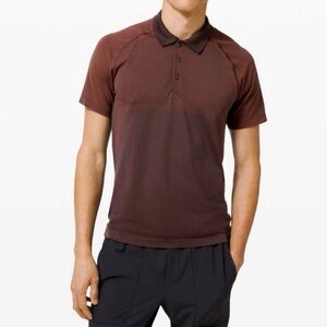 LULULEMON Metal Vent Tech Polo 2.0 Magma Sequoia Golf Shirt Anti Stink L Top